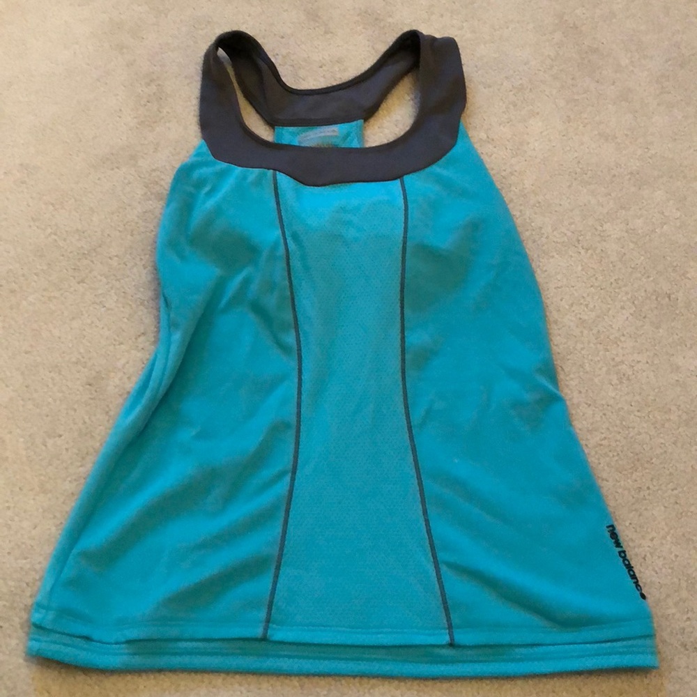 Blue new balance workout top